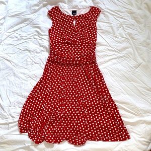 Melrose Sz 10 Petite Red & White Polka Dot Dress